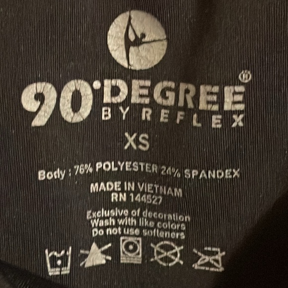 •90 DEGREE BY REFLEX•BLACK HIGH WAISTED TUMMY CONTROL LEGGINGS SIZE XS EUC - Picture 11 of 13